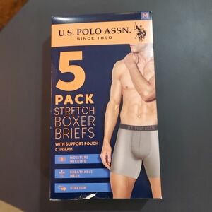 U.S. Polo Assn. Men's Gray Boxer Briefs 5-Pack